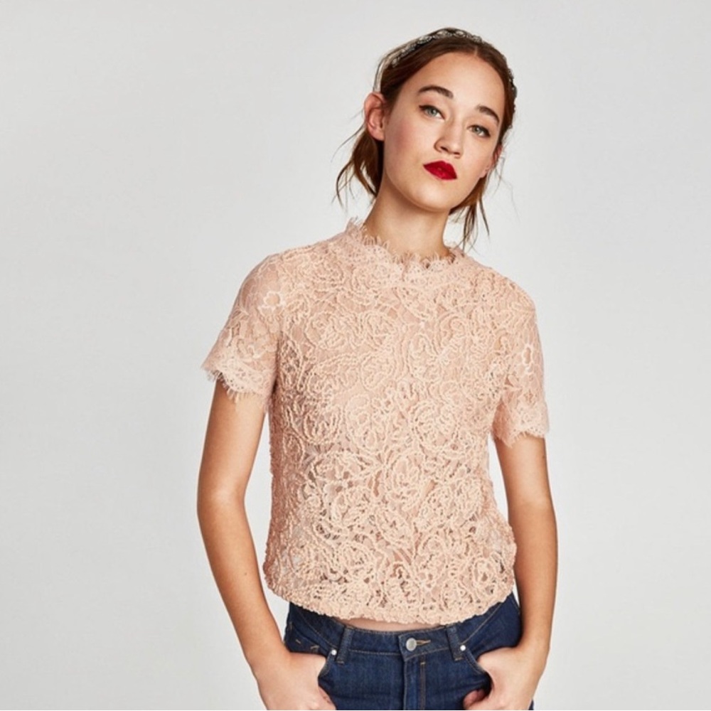 Zara Embroidered Lace Top L